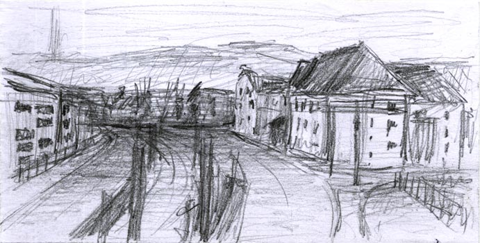 "Blick vom Haltepunkt Dobritz - Dresden (Skizze)"