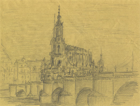 "Studie -katholische Hofkirche in Dresden"